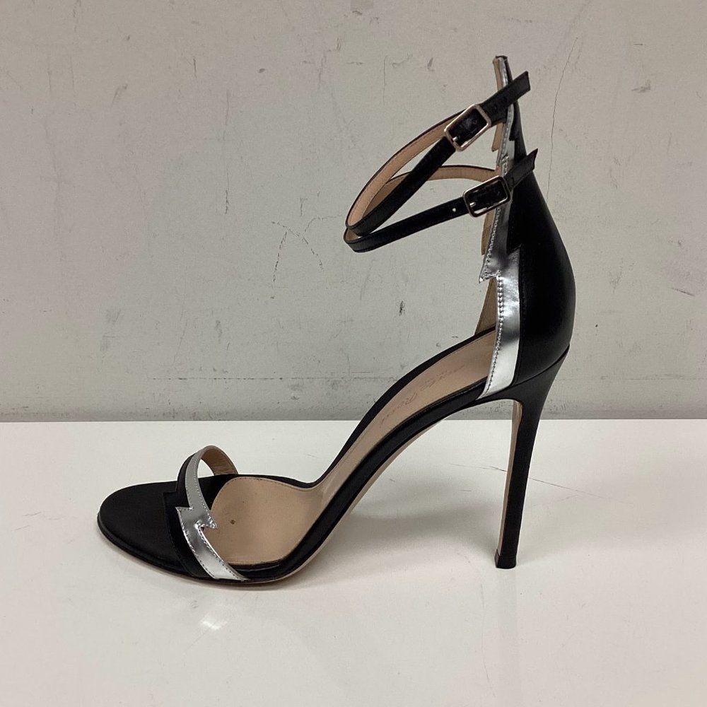 Gianvito Rossi Black Silver Lightening Stiletto Pumps Sz 38.5